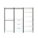 Fiona - Freestanding 3 Tower Wood Closet System With Metal Frame 7 Shelf Walk - White