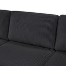 Oversized Sectional U-Shaped Sofa With Chaise Lounge And Three Soft Throw Pillows