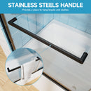 Aluminum Frame Double Double Soft Close Shower Door, Tempered Glass And Dual Stainless Steel Handles