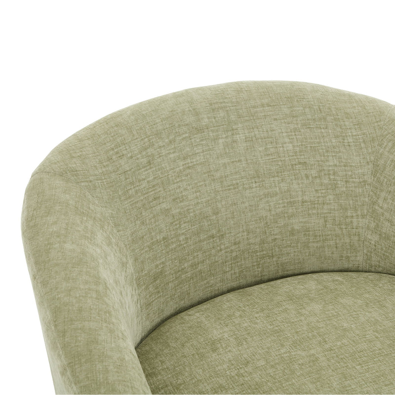 Swivel Barrel Chair With Cushioning For Living Room & Office, 360° Rotating - Green