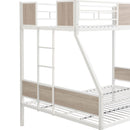 Modern Metal Bunk Bed With Side Ladders And Guardrail