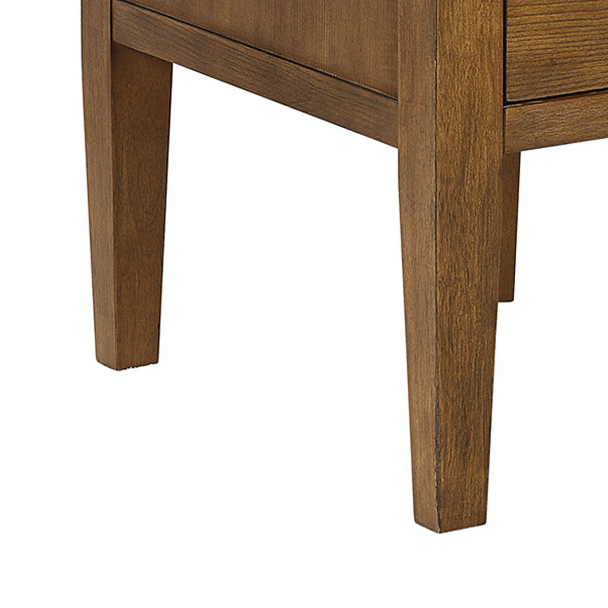 Portico Half Pedestal Desk With Power / USB in Brown Oak by Elements International, view 2