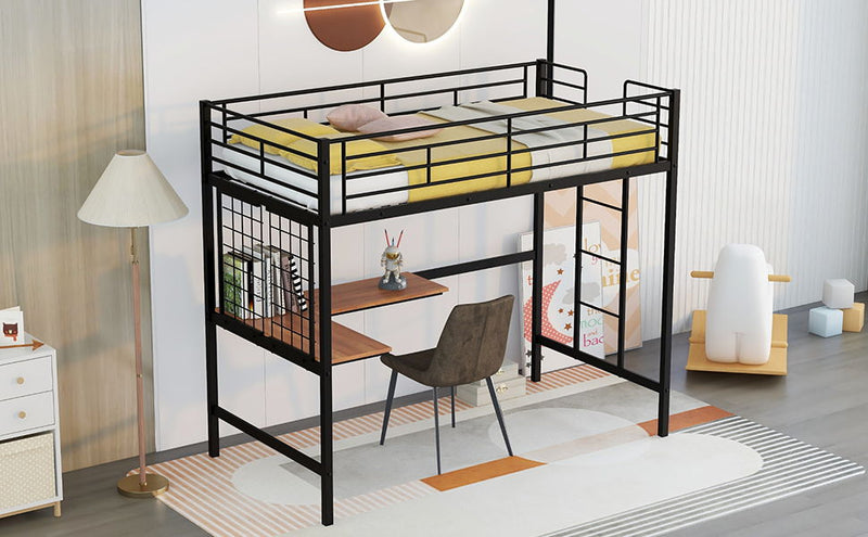 Bed With Desk And Grid