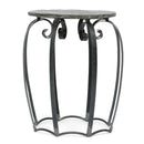 Modern Industrial End Table With Mango Wood Top And Iron Frame - Gray