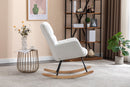 Teddy Fabric Rocking Gilder Nursery Chair For Living Room Indoor - Ivory