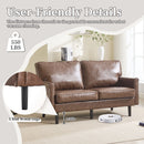 Mid Century Modern Loveseat Sofa With USB Ports, Removable Pillow Cover