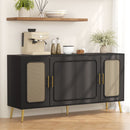 Vintage 4 Door Cabinet For Living Room - Black