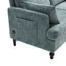 Chenille 2 Seater Sofa With LED Light, USB Charging Port, And Storage Bag