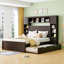 Bed With All In One Cabinet, Shelf And Sockets, Twin Long Trundle