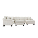 Contemporary U - Shaped Sectional Sofa With Movable Storage Ottoman