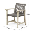 Outdoor Dining Chair Acacia Wood Frame (Set of 2)