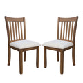Modern Dining Chair, Wooden Back, Cushion Seats (Set of 2)