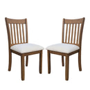 Modern Dining Chair, Wooden Back, Cushion Seats (Set of 2)