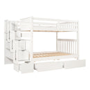 Bunk Bed With Shelves And 6 Storage Drawers