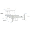 Queen Size Metal Bed Frame with Headboard and Footboard (White)