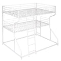 Industrial Triple Bunk Bed With Dual Ladders Frame, Space Saving Design