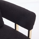 Modern Decorative Chair Teddy Fleece Upholstered And Metal Foot