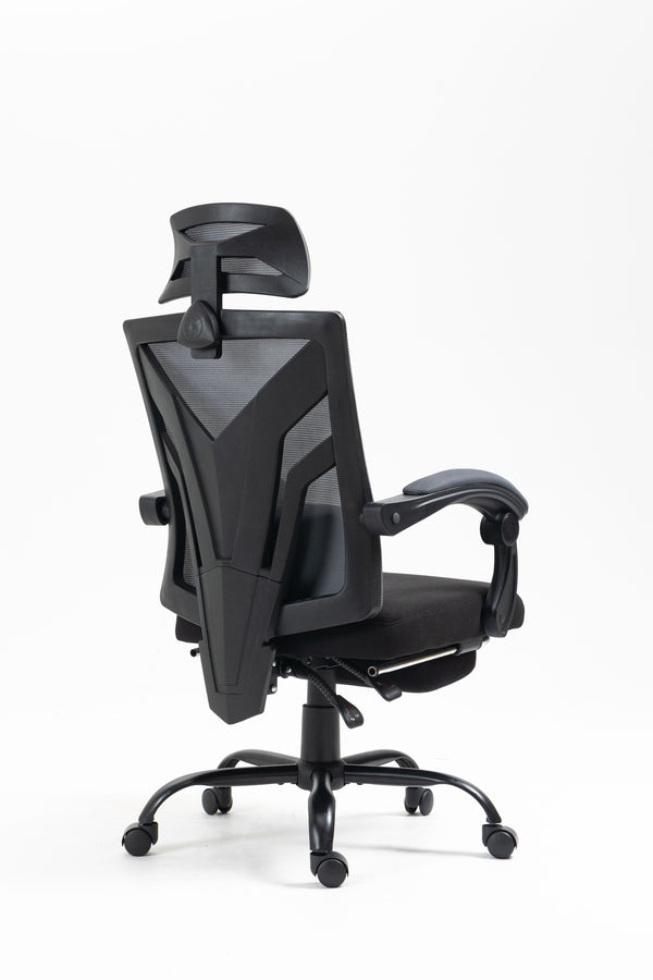 Ergonomic Office Chair, Desk Chair With Adjustable Lumbar Support, High Back Mesh Chair With Wheels, Executive Chair For Home Office - Black
