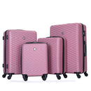 Luggage 4 Piece Lightweight Suitcase With Rotating Wheels With Tsa Lock,