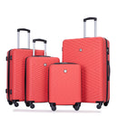 Luggage 4 Piece Lightweight Suitcase With Rotating Wheels With Tsa Lock,