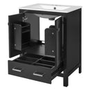 Bathroom Vanity With Integrated Undermount Ceramic Sink, 2 Doors And 1 Drawer, Soft Close Hinges