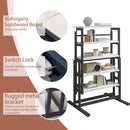 Solid Mahogany Wood Multifunction Convertible Dining Table, Free Switch Space Saving Table Shelf For Home And Studio