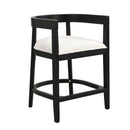 Modern Rubberwood Counter Stool Set With Upholstered Seats