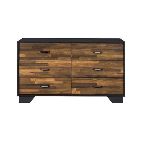 Eos - Dresser - Walnut & Black Finish - Atlantic Fine Furniture Inc