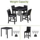 5 Pieces Counter Height Table Set, Kitchen Table With Square Table And 4 Upholstered Chairs