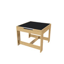 3 In 1 Kids Study Table & Chairs Set Multi Functional Activity Table With Detachable Blackboard Top - Natural Wood
