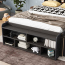 Full Bed with Bookcase Headboard, Under bed Storage Drawers and Bed End Storage Case,Espresso
