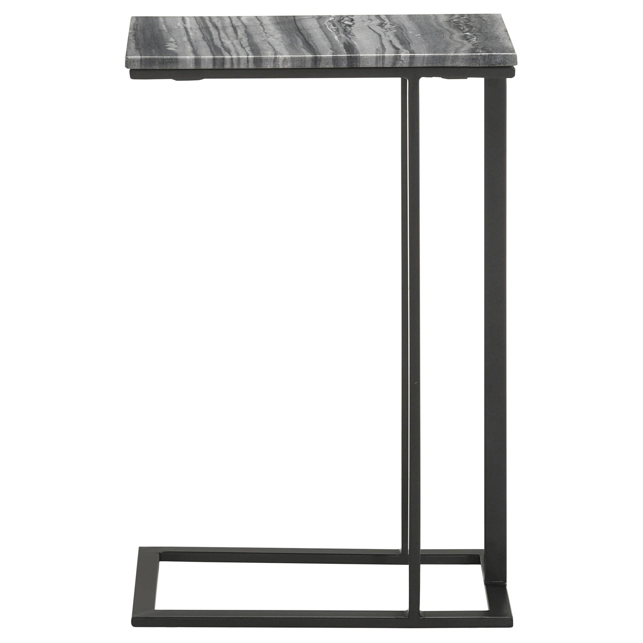 Vicente Marble Top C-Shaped Sofa Side Table Grey