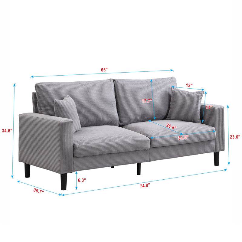 Modern Upholstered Resilience Three Seater Sofa