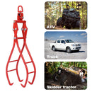 Heavy-Duty 4 Claw Timber Log Lifting Tongs Grabber - Red