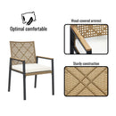 5 Piece Patio Dining Table Set, Acacia Wood Table Top With Umbrella Hole