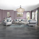 Pelumi - Loveseat - Light Gray Linen & Platinum - Finish - Atlantic Fine Furniture Inc