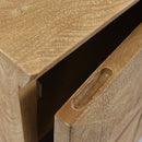 Boho Handcrafted Mango Wood Storage Cabinet With Iron Legs - Sandblasted Oak