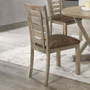 Dining Chairs Modern Farmhouse Rustic Look Distressed Design Ladderback Solid Wood (Set of 2) - Grayish Brown