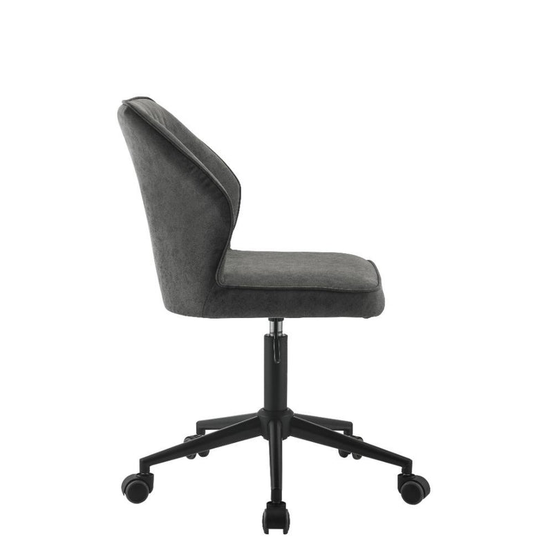 Pakuna - Office Chair - Vintage Gray PU & Black - Atlantic Fine Furniture Inc