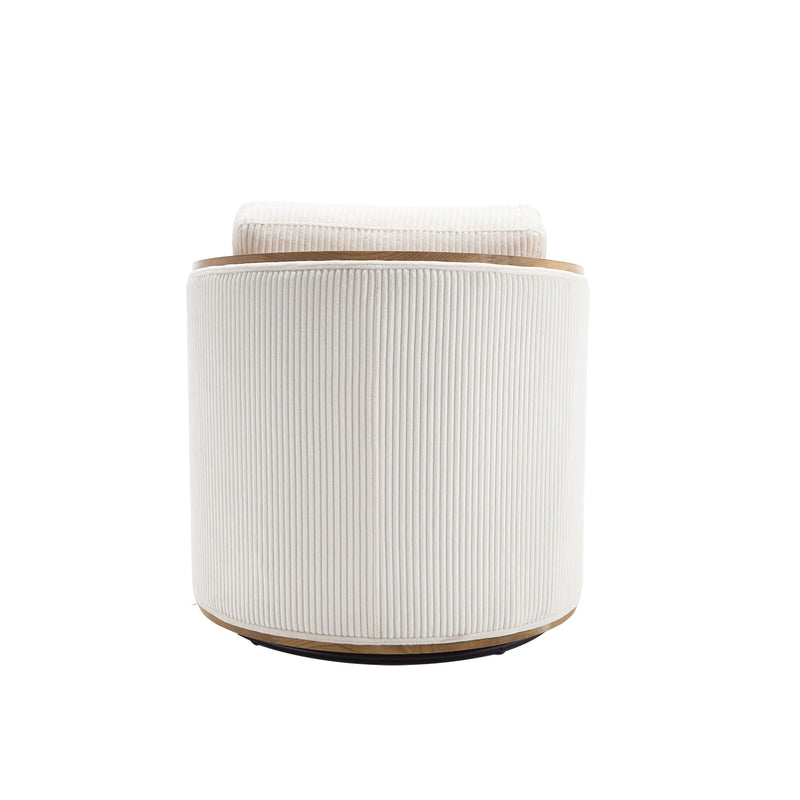 Corduroy Barrel Chair, 360 Degree Swivel