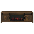 Enfield - 71" TV Stand Fireplace Media Console - Dark Pine