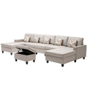 Nolan - Fabric 6 Piece Sectional Sofa With Pillows And Interchangeable Legs