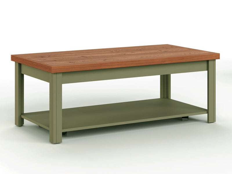 Vineyard - 48" Coffee Table - Sage Green And Fruitwood