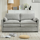 Cozy Upholstered Plush Cushion Loveseat Sofa For Living Room