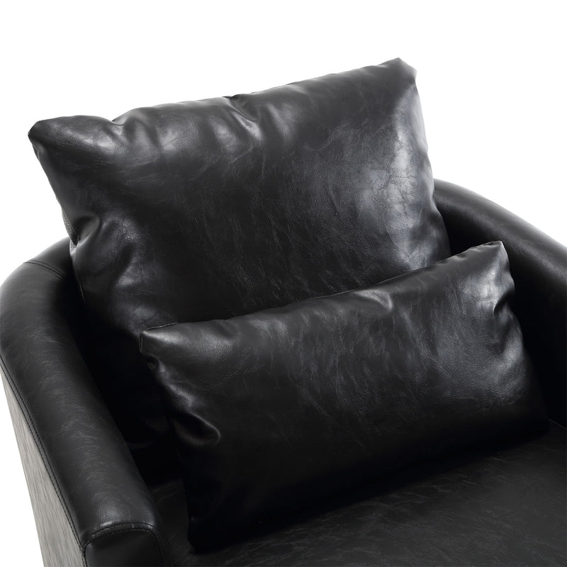 Modern Barrel Comfy Round Accent Sofa Chair, 360 Degree Swivel