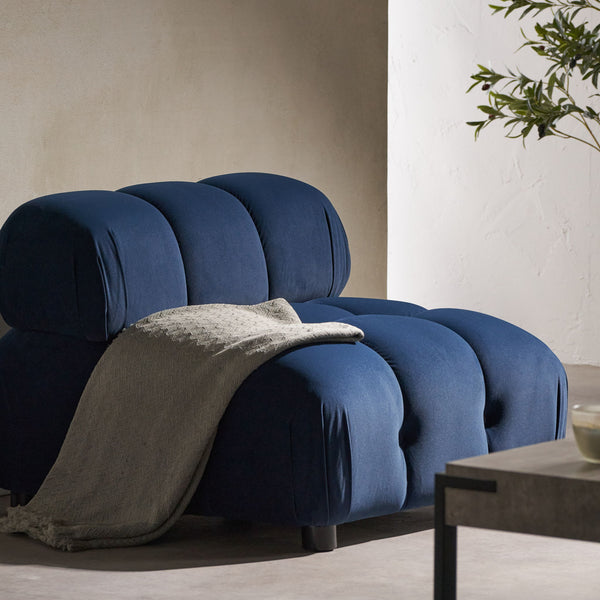 Sectional Modular Sofa, Armless - Dark Blue