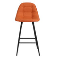 Modern Metal Counter Height Bar Stools With Back And Footrest (Set of 2)