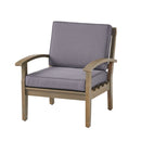 Peyton Club Chair Outdoor Seating Dark Gray Acacia Wood 32.25 X 28.00 X 31.25"