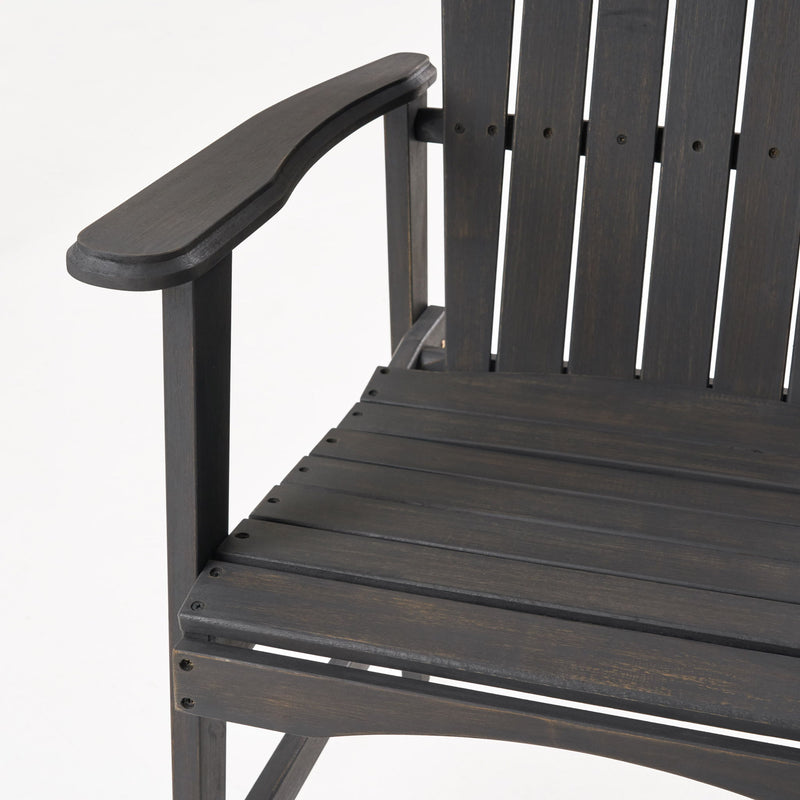 Outdoor Weather Resistant Acacia Wood Adirondack Dining Chairs (Set of 2)