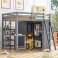 Loft Bed With Wardrobe And Desk And Shelves